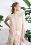 Your Sassy Start Sleeveless Crochet Lace Top in Beige 