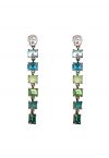 Ombre Rectangle Crystal Earrings in Green