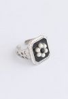 Pearl Daisy Silver Ring