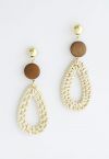 Teardrop Rattan Straw Earrings