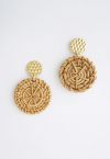 Circle Rattan Straw Earrings