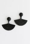 Black Folded Fan Earrings