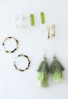 Layered Tassel 5 Pairs Earring Set