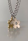 Two-Tone Floral Stainless Steel Necklace