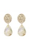 Droplet Shape Dried Flowers Earrings