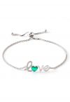 Love Sign Heart Shape Emerald Bracelet