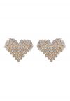 Glaring Zircon Rhinestone Heart Earrings