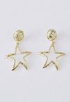 Hollow Out Golden Starfish Earrings