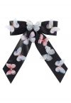 Vivid Butterfly Satin Bowknot Hair Clip in Black