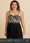 Embroidered Floret Corset Bustier Top in Black