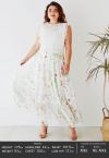 Watercolor Wild Flowers Printed Chiffon Maxi Skirt