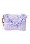 Raffia Solid Color Envelope Bag in Lilac