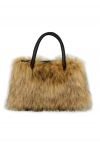 Fluffy Faux Fur Handbag in Caramel