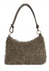 Double String Soft Lambswool Shoulder Bag in Khaki