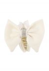 Bowknot Rhinestone Hair Claw in Ivory