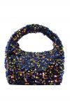 Glamorous Sequin Mini Handbag in Navy