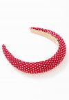 Rhinestone Reticulated Wide Edge Headband in Red