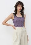 Serene Floret Sleeveless Knit Top in Purple