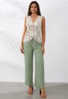 Lightweight Cotton Drawstring Pants in Pea Green