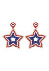 Color Block Beaded Star Earrings