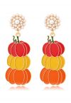 Multi-Color Pumpkin Pearly Earrings