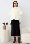 Fake Pocket Stylish Tie-Waist Knit Skirt in Black