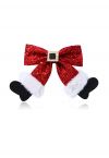 Sequin Christmas Stocking Bowknot Hair Clip