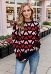 Endless Love Crew Neck Knit Sweater in Black