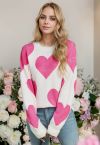 Soulful Heart Crew Neck Knit Sweater in White