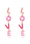 Love Letters Rhinestone Oil Spilling Earrings