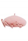 Sweet Bowknot Wool-Blend Beret in Pink