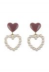 Double Hearts Drop Earrings