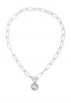 Silver Ball Oval Chain Necklace