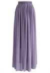 Purple Pleated Maxi Skirt