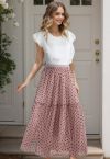 Can't Let Go Dots Mesh Tulle Skirt in Dusty Pink