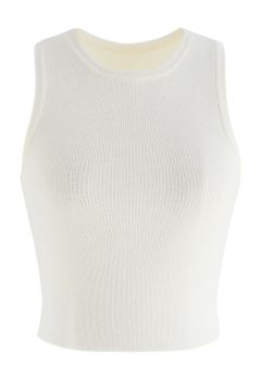 Lithesome Comfort Knit Tank Top in Ivory