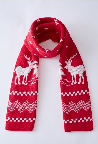 Christmas Vibe Elk Pattern Scarf