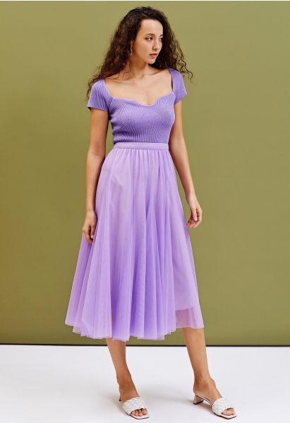 My Secret Garden Tulle Maxi Skirt in Lilac