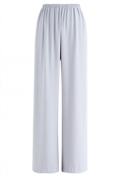 Smooth Satin Pull-On Pants in Lavender
