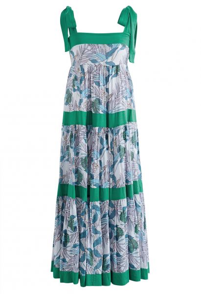Tie-Strap Botanical Printed Dress