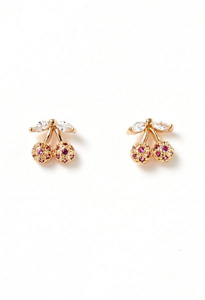 Cherry Shape Zircon Earrings