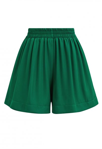 Chill Vibes Side Pockets Shorts in Green