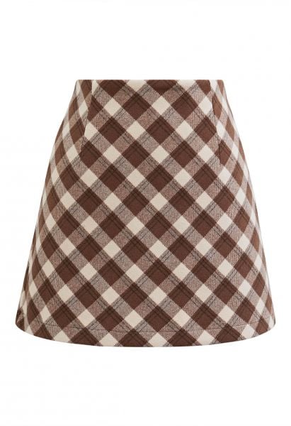 Nostalgic Plaid Mini Bud Skirt