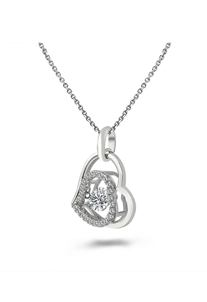 Double Heart Moissanite Diamond Necklace