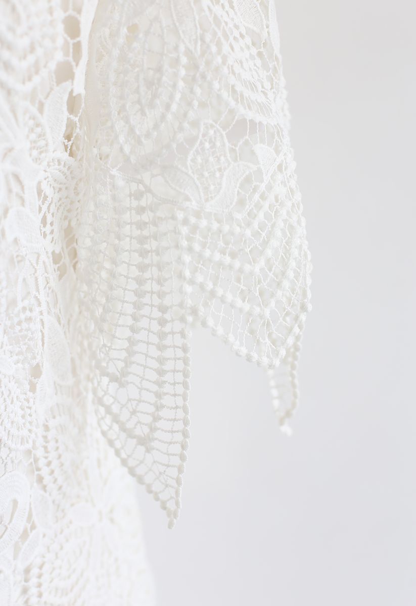 Flower Crochet Shift Midi Dress