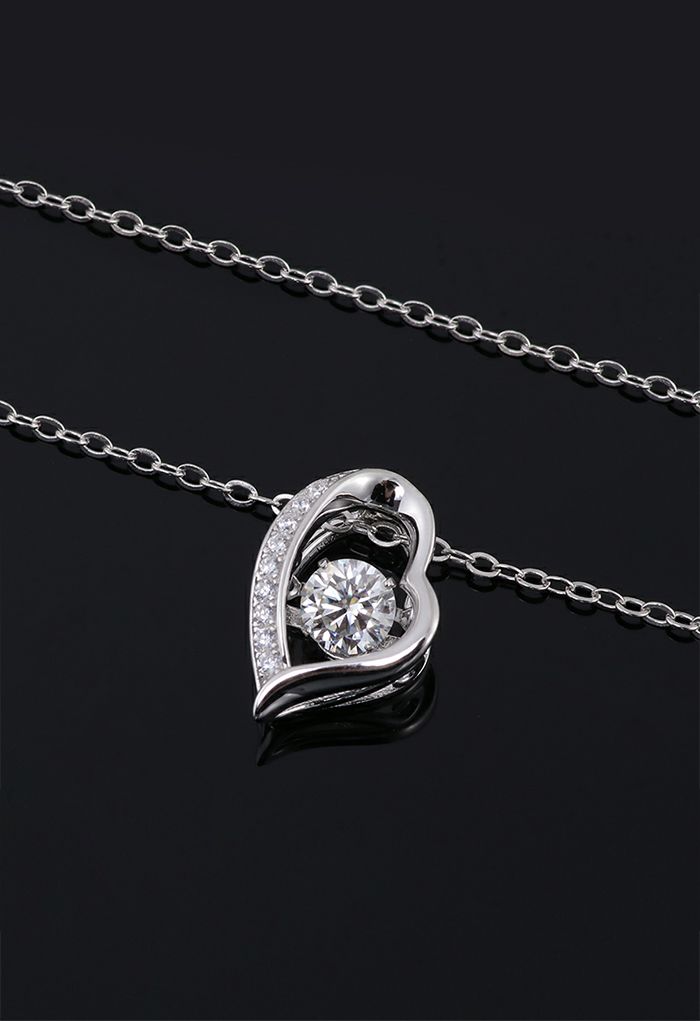 Glittering Trim Moissanite Diamond Necklace