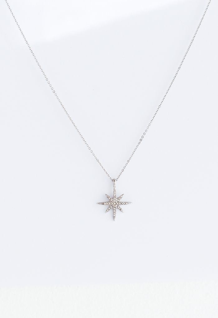Diamond Star Silver Necklace