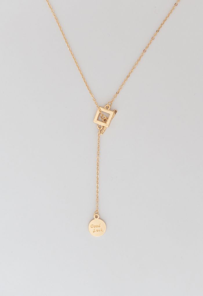 Gold Double Coins Toggle Necklace