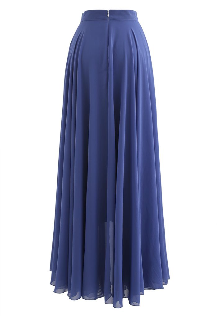 Timeless Favorite Chiffon Maxi Skirt in Dusty Blue