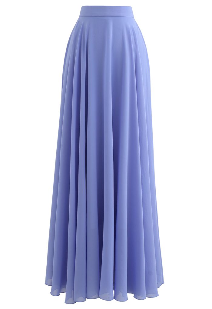 Timeless Favorite Chiffon Maxi Skirt in Light Blue - Retro, Indie and ...